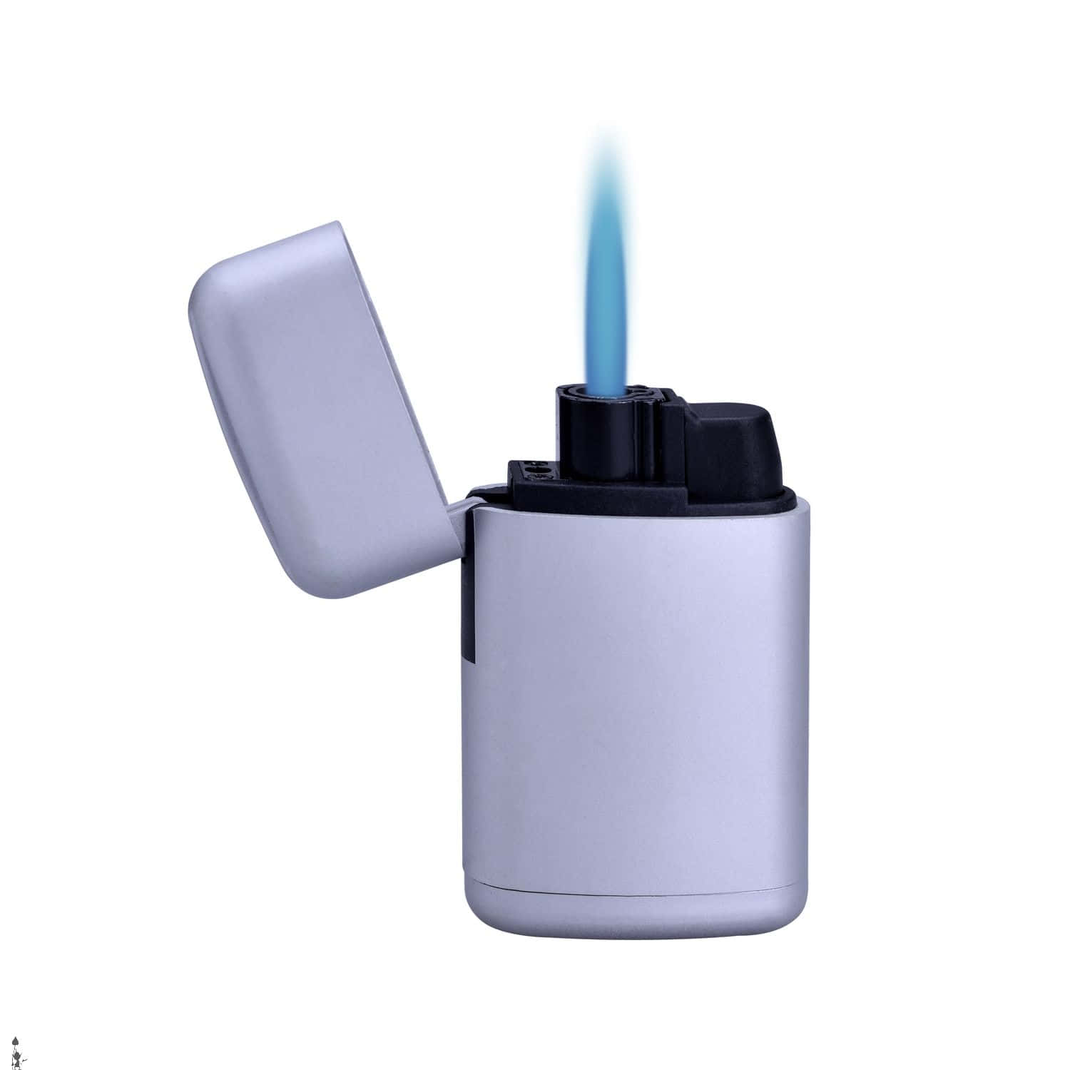 A Lighter With A Blue Flame On It