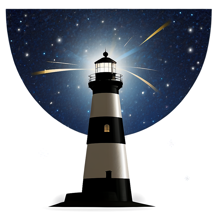 Lighthouse And Stars Png Wtl PNG