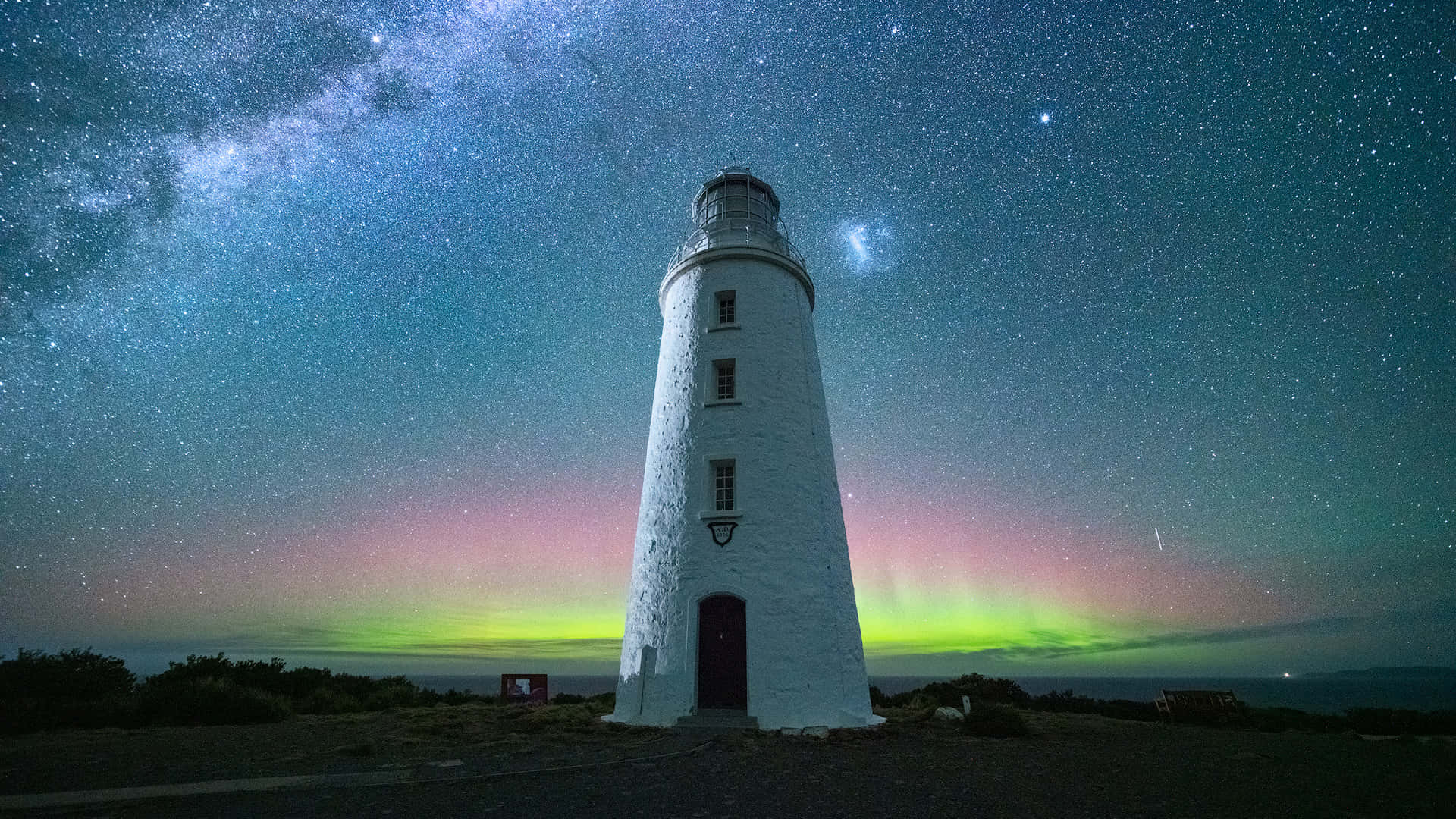 Vuurtoren Aurora Australis Melkweg Achtergrond