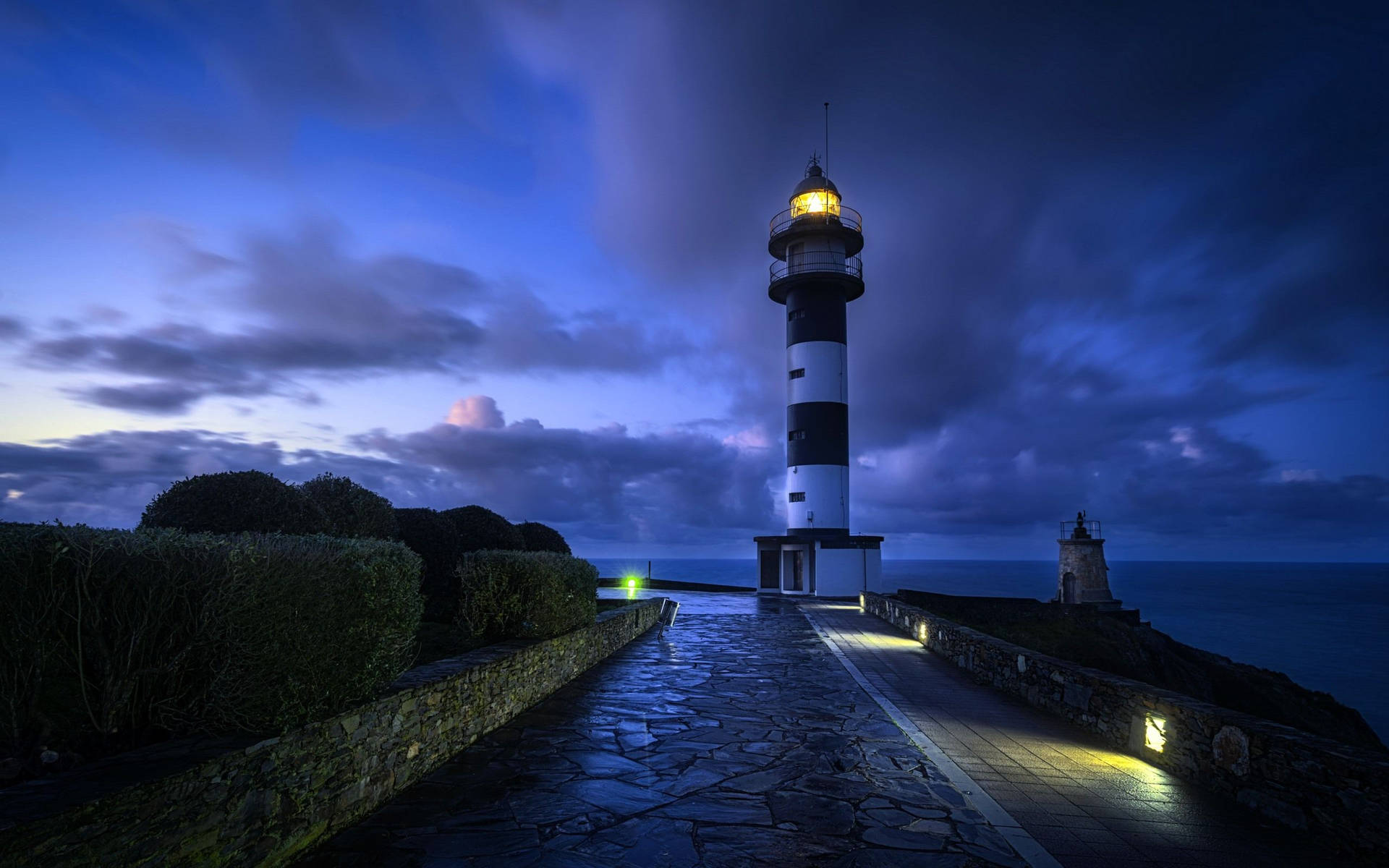 Lighthouse Blue Night Wallpaper