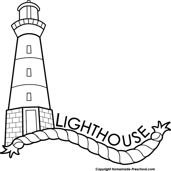 Lighthouse Coloring Page PNG
