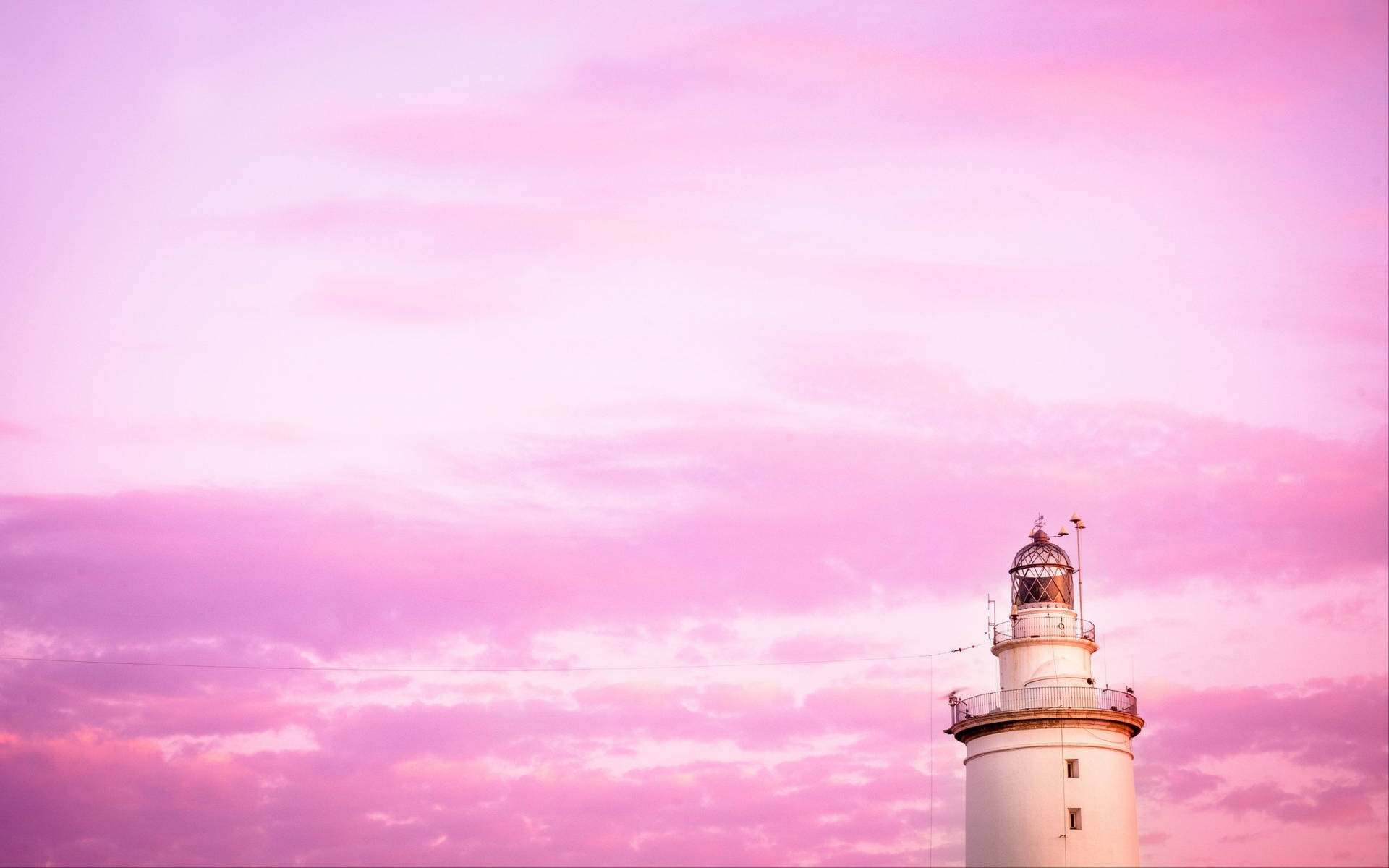 Lighthouse Pink Sky Wallpaper