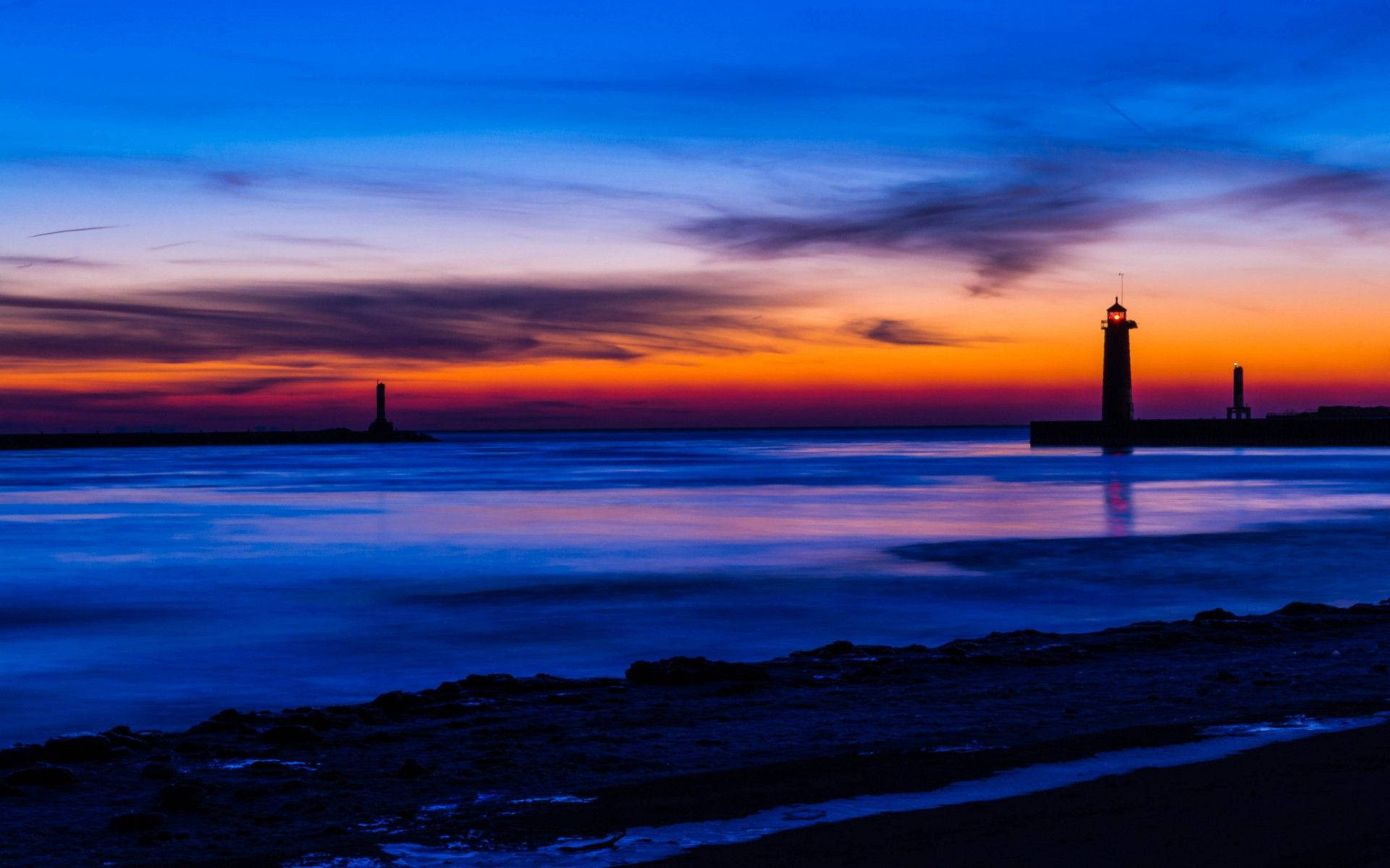 Lighthouse Silhouettes Wallpaper
