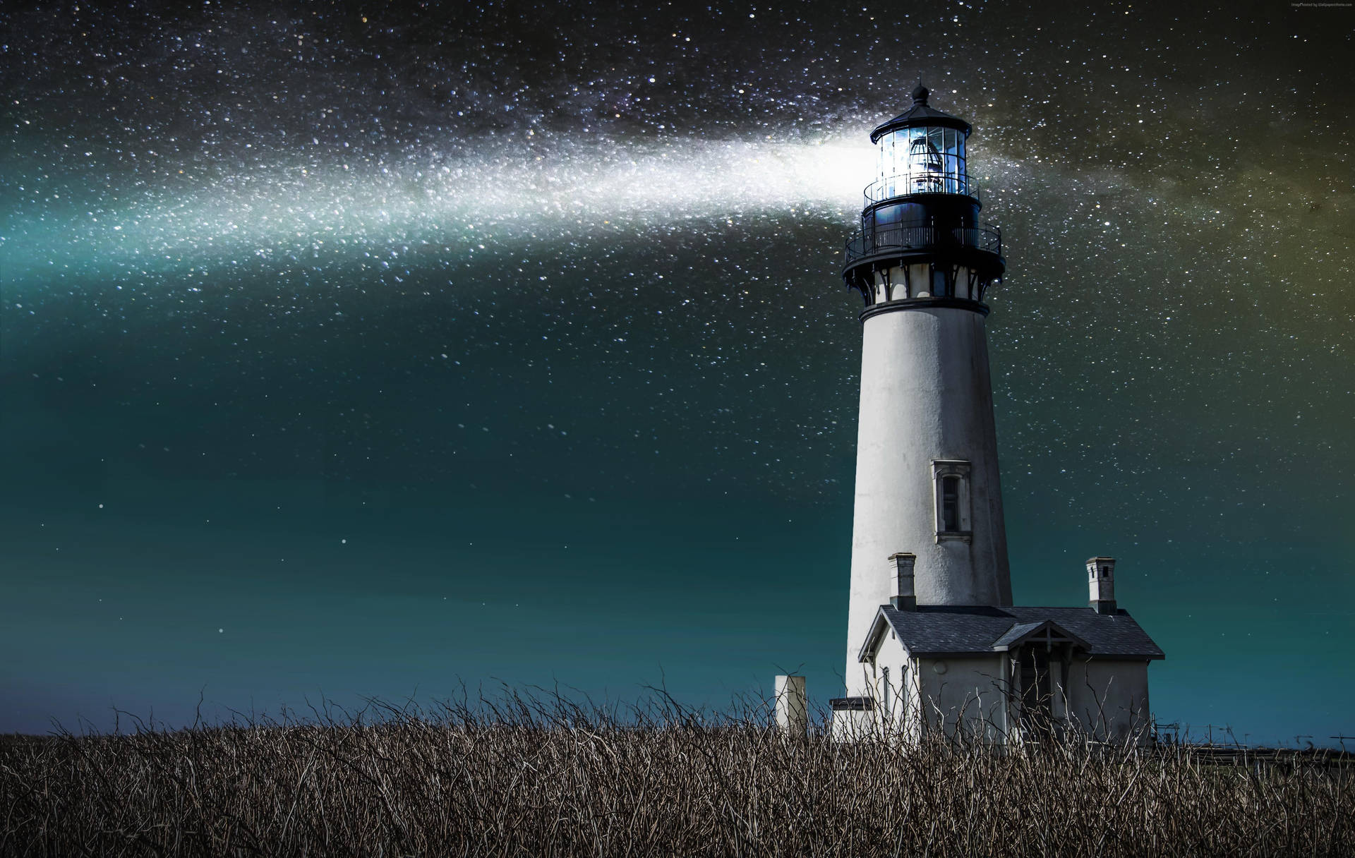 Lighthouse Starry Sky Wallpaper