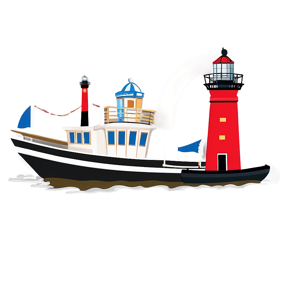 Lighthouse With Boat Png Nwi PNG