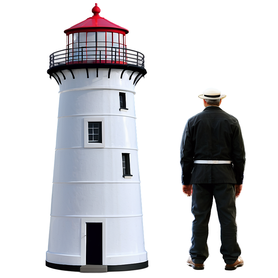 Lighthouse With Lighthouse Keeper Png Hed74 PNG