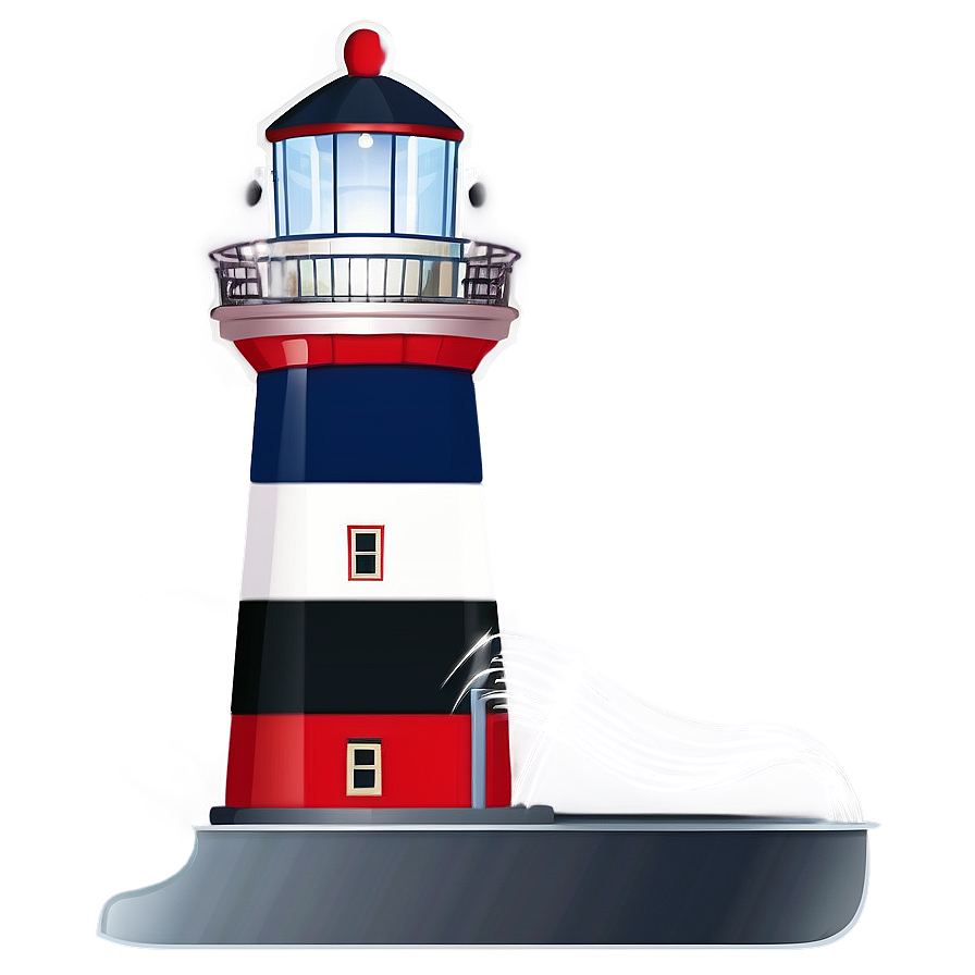 Lighthouse With Waves Png 05242024 PNG