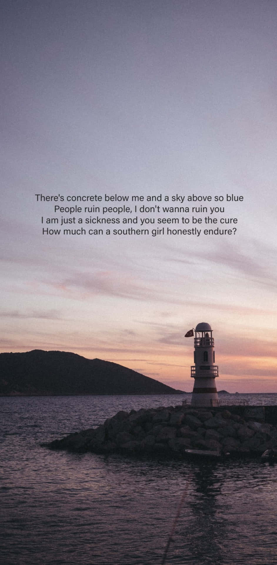 Lighthouseat Duskwith Zach Bryan Quote Wallpaper