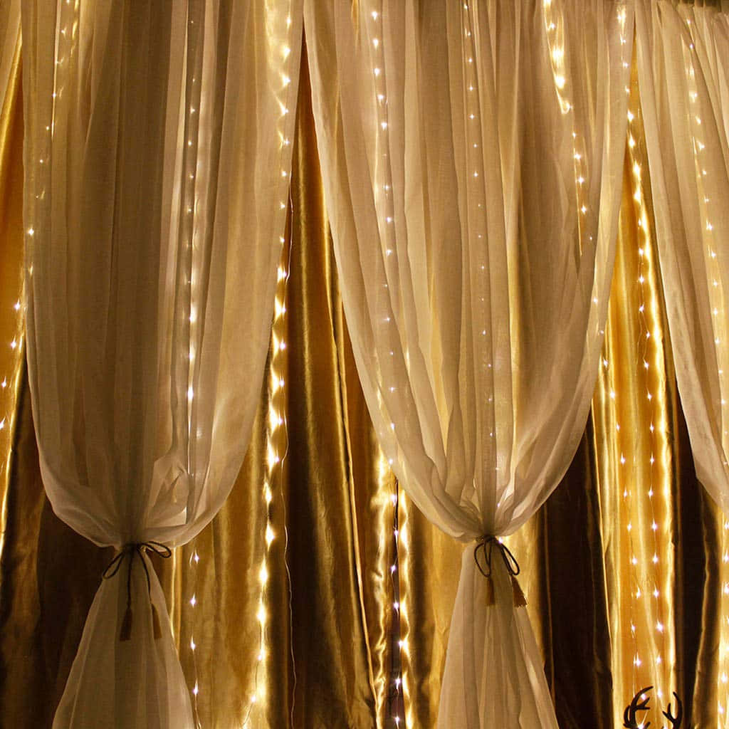 a curtain with lights