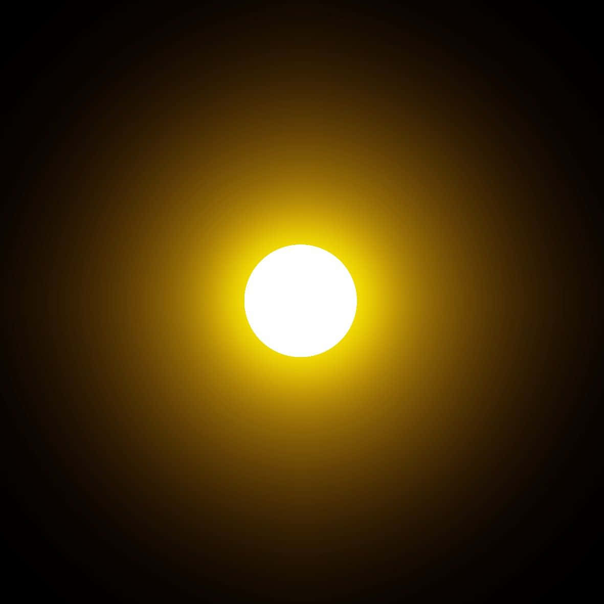 En gul sol med en sort baggrund