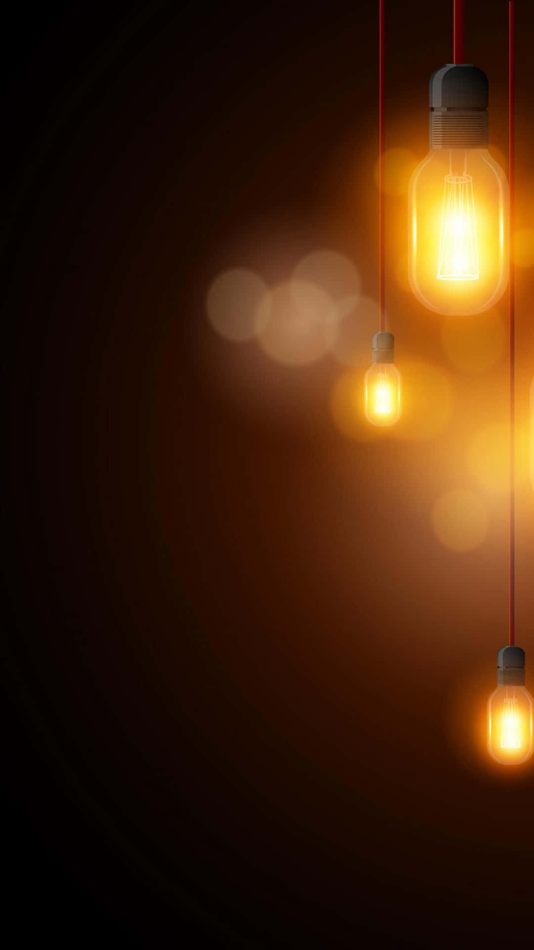 light bulbs hanging on a dark background