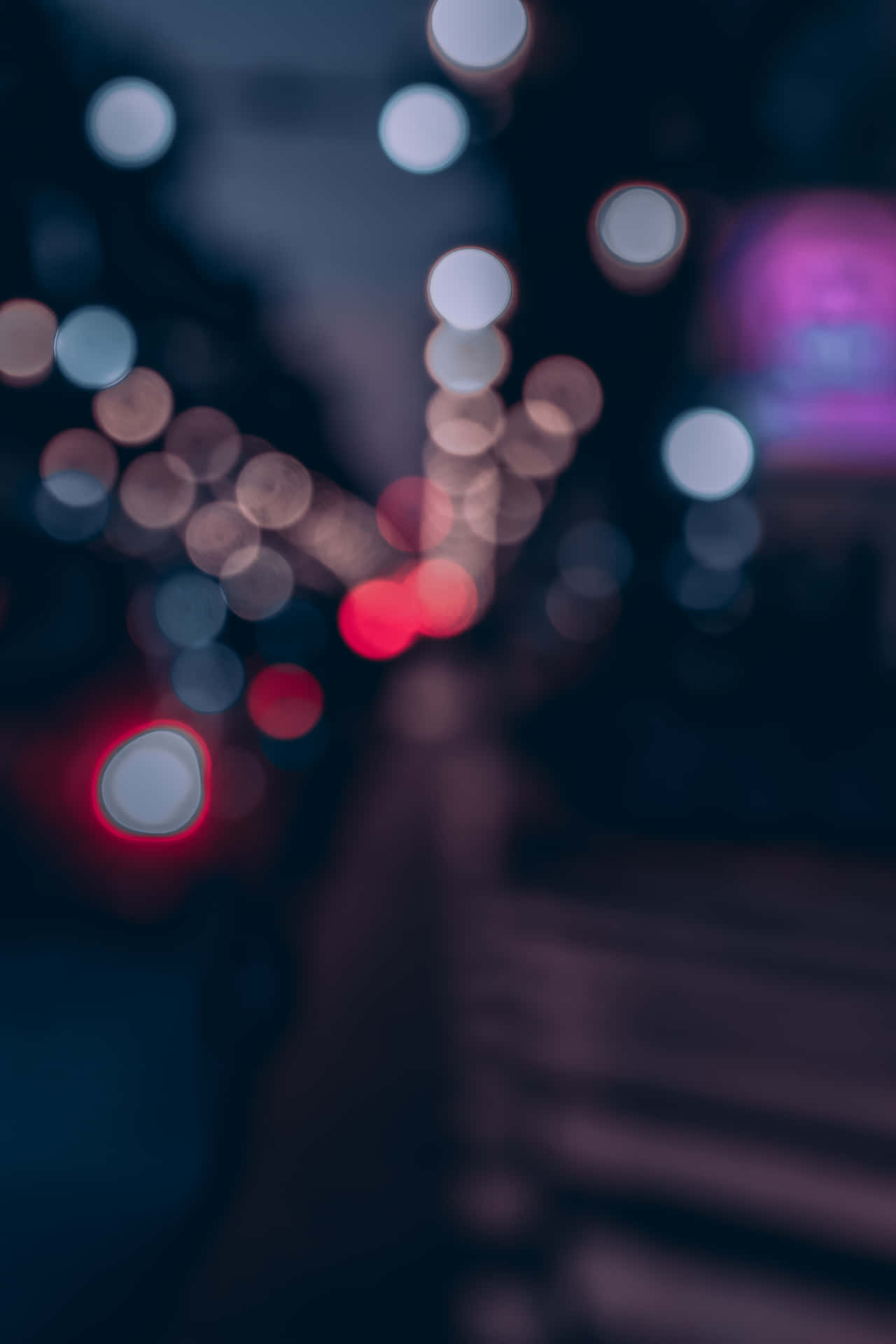 blurred lights in the city at night