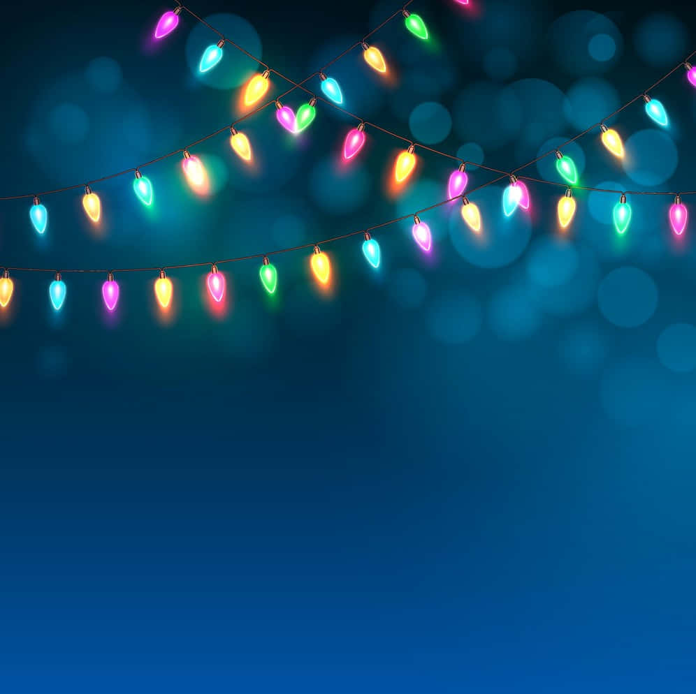 Weihnachtsbeleuchtungauf Blauem Hintergrund