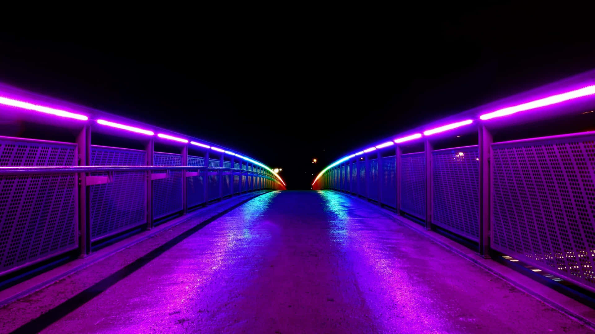 Walkway Neon Violet Lighting Picture