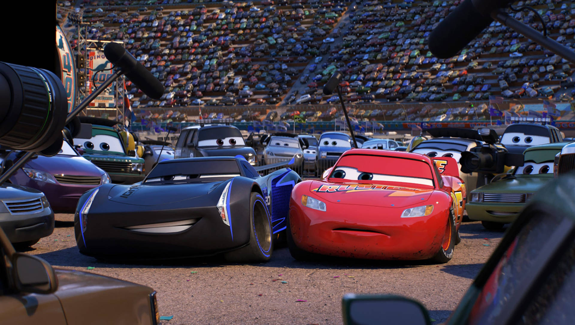Lightning And Jackson Interview Cars 3 Wallpaper
