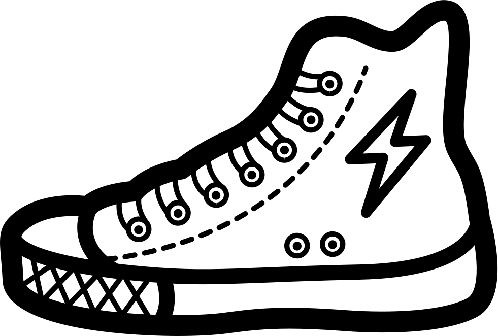 Lightning Bolt High Top Sneaker Graphic PNG