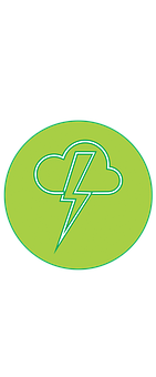 Lightning Cloud Icon Green Background PNG