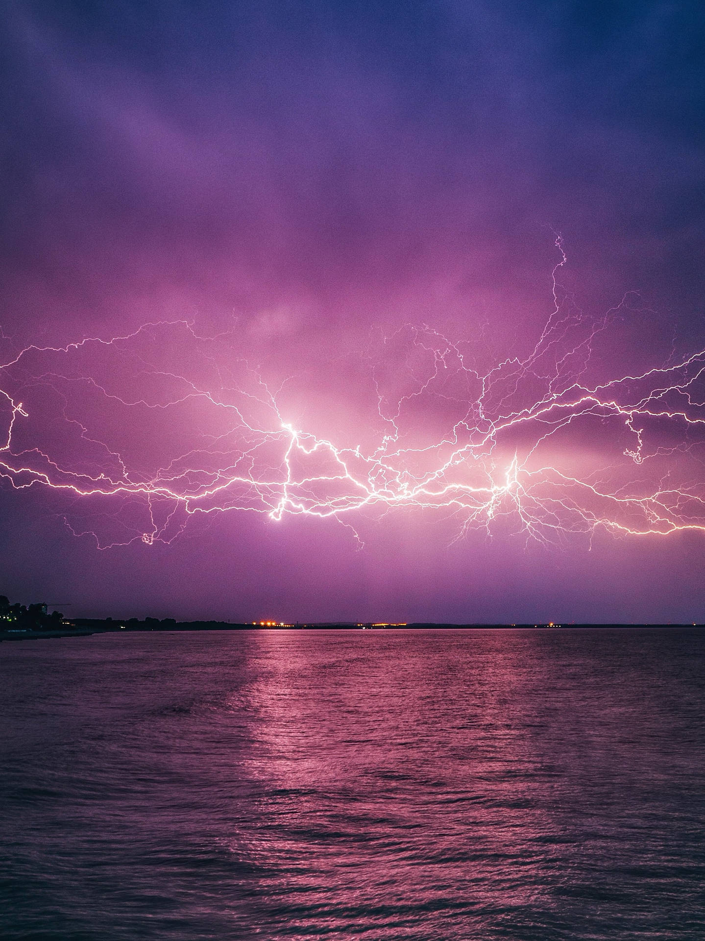 Lightning Dark Purple iPhone Wallpaper