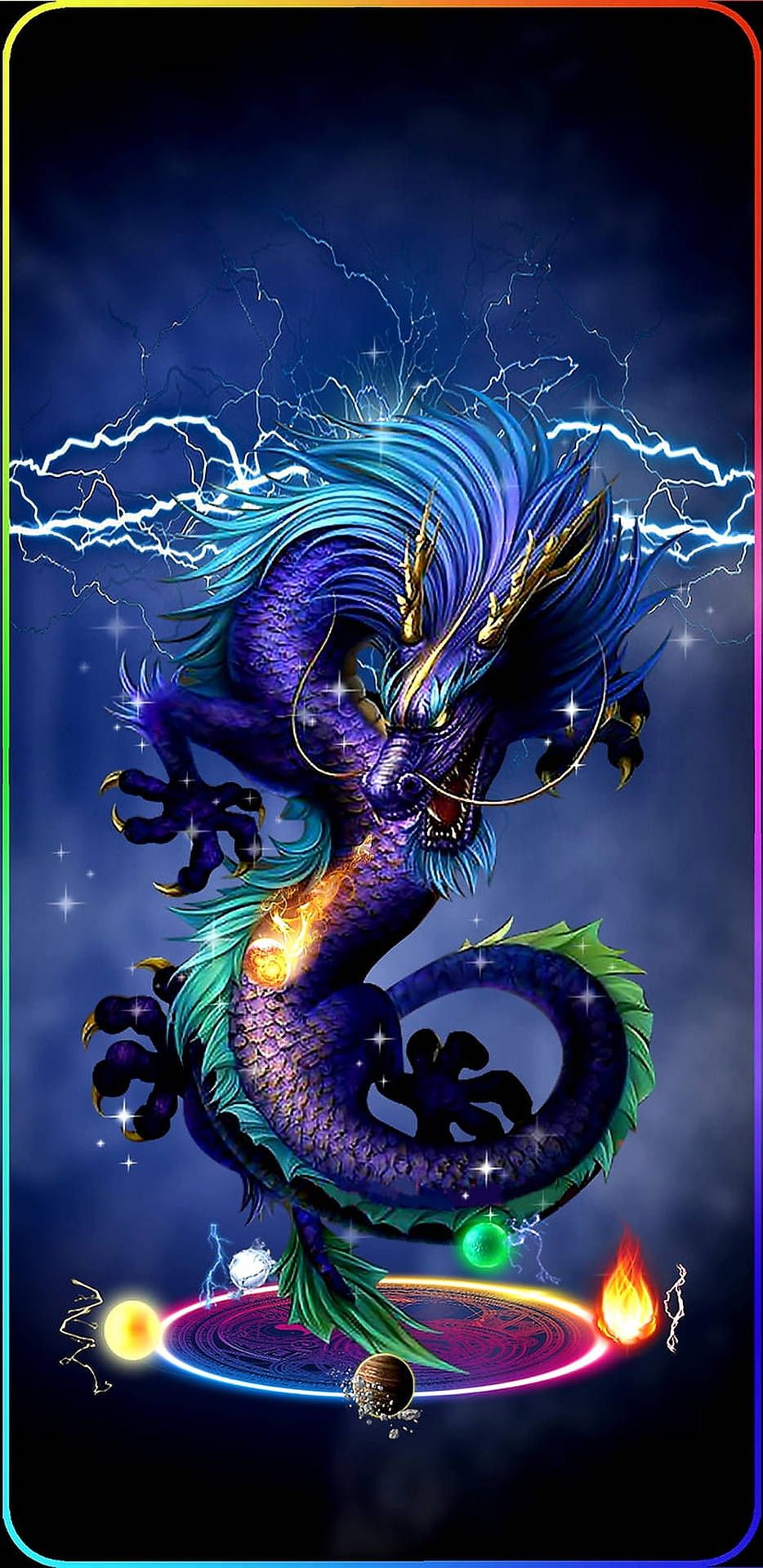 Lightning Dragon Portrait Wallpaper