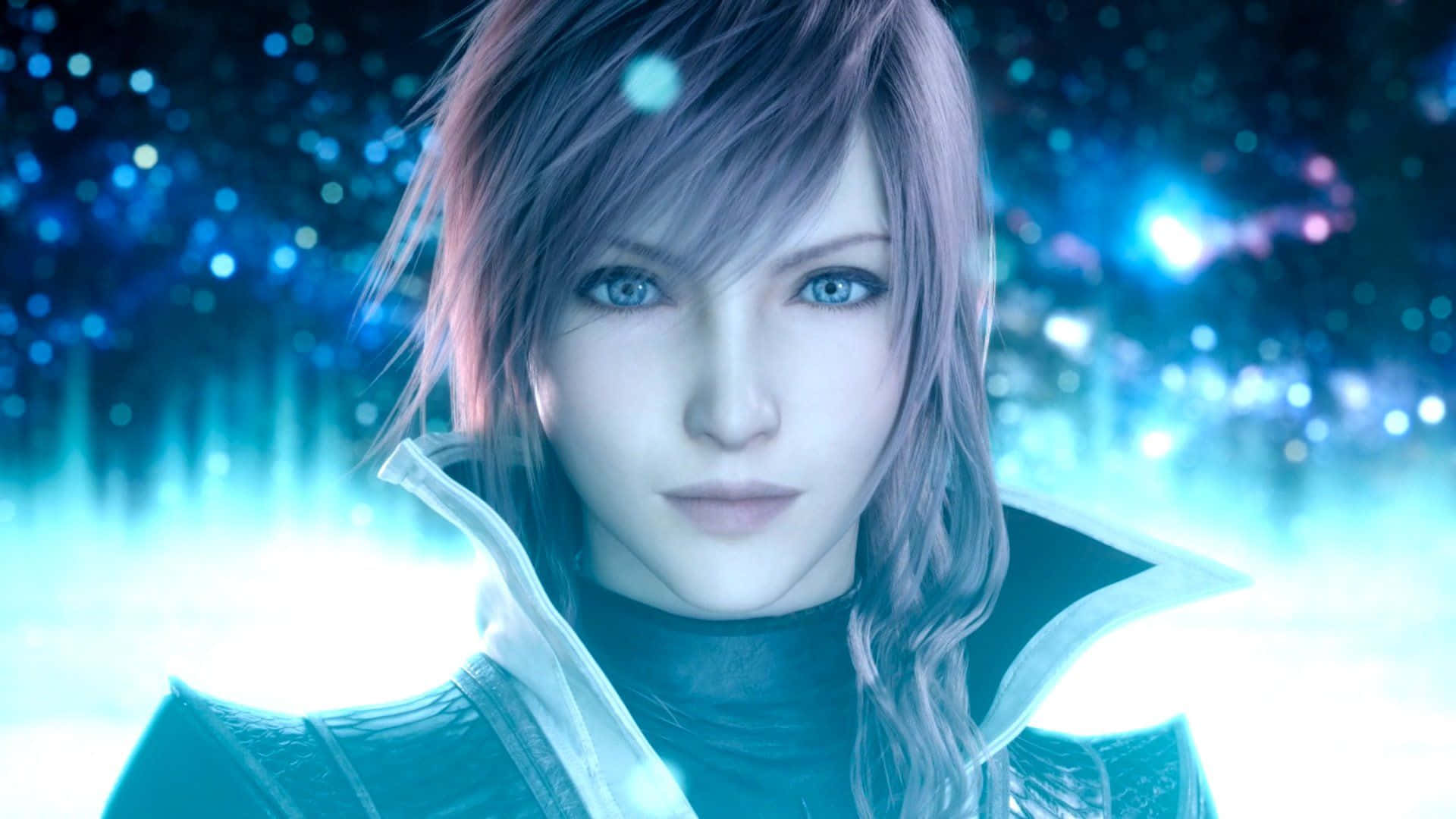 Lightning From Final Fantasy Xiii In A Dramatic Action Pose Wallpaper