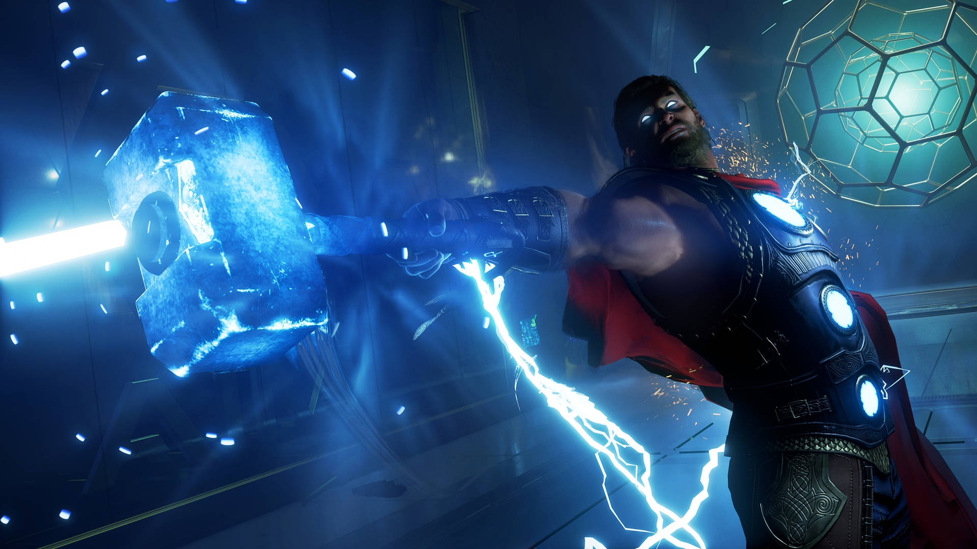 Lightning Hammer Of Thor Superhero Background