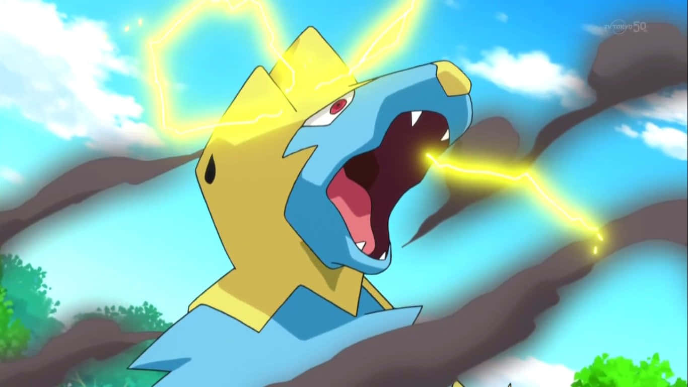 Lightning In Manectric's Mouth Wallpaper