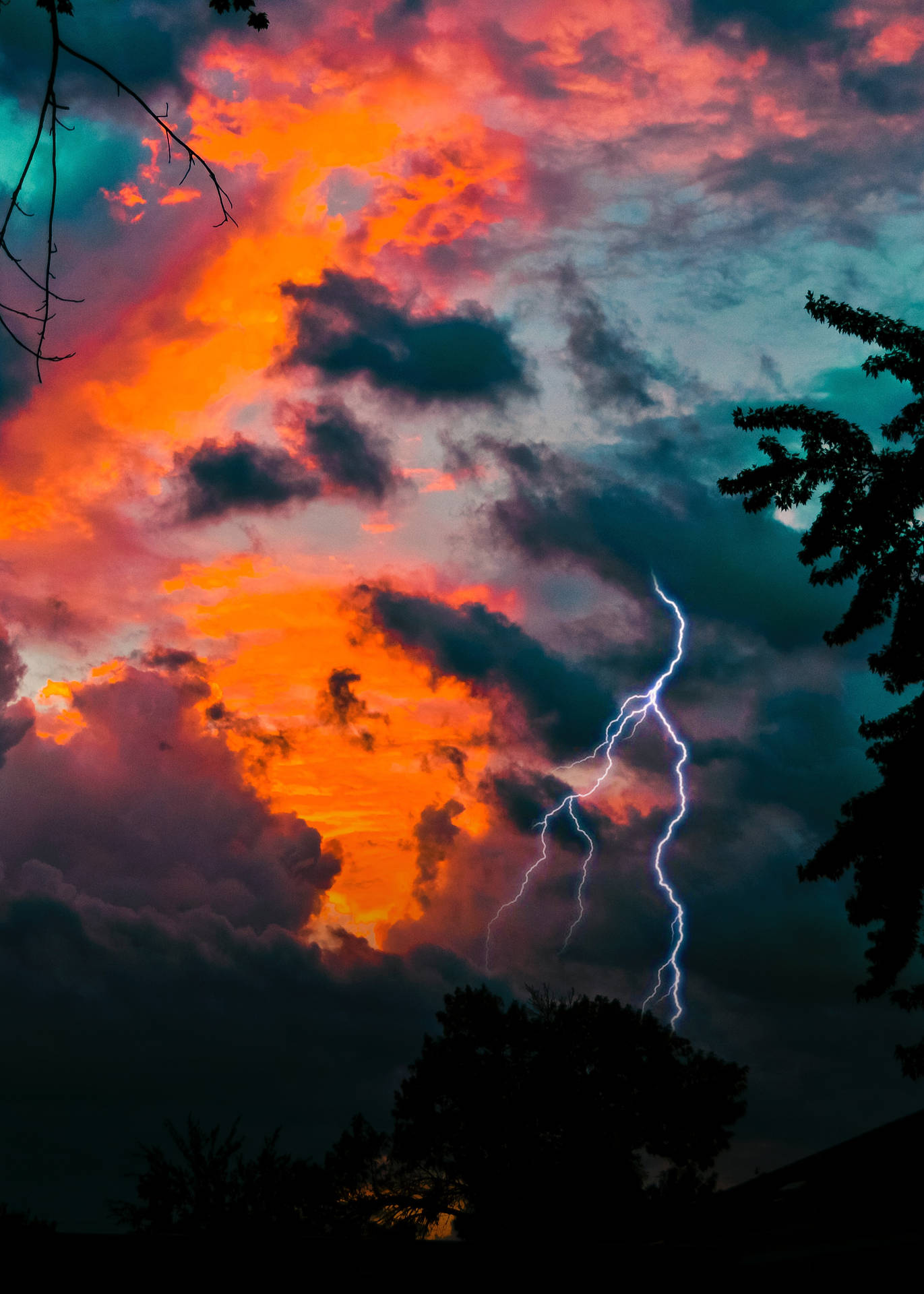 Lightning In Twilight Sky
