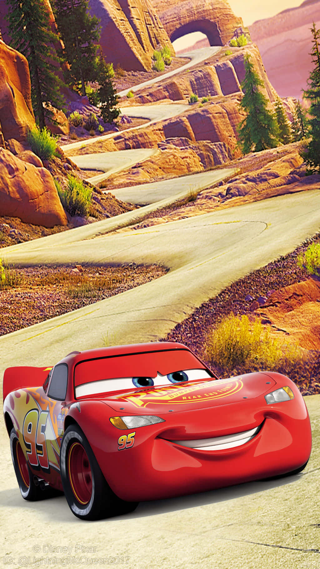 Lightning McQueen Speeding on the Racetrack
