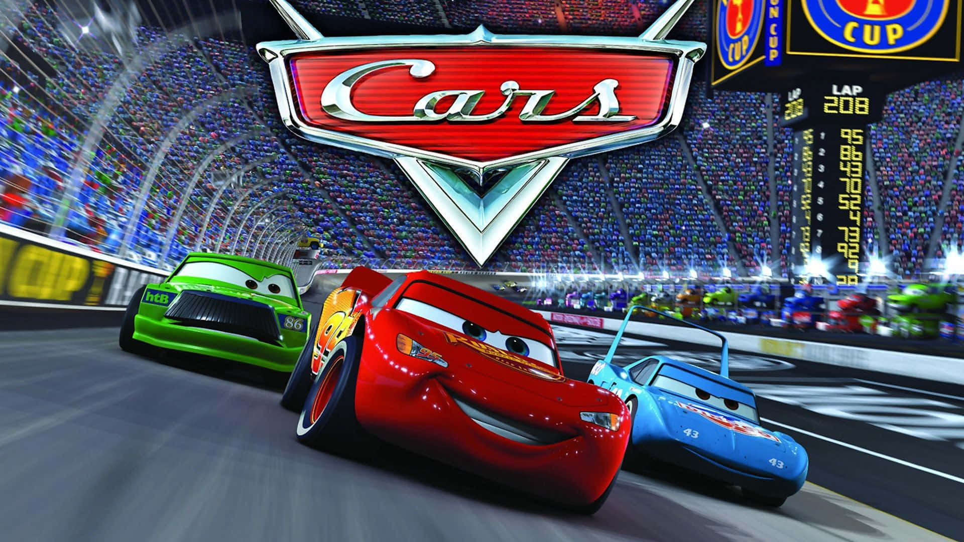 Lightning McQueen Racing on a Track
