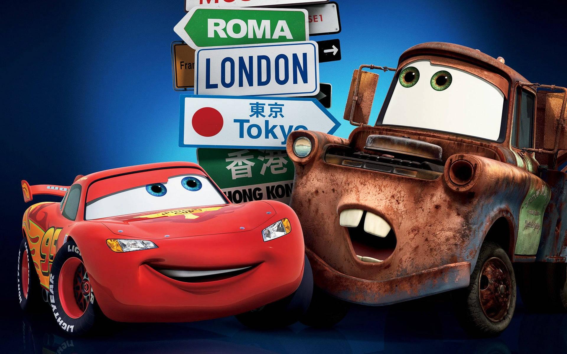 Lightning Mcqueen And Mater Cars 2 Background