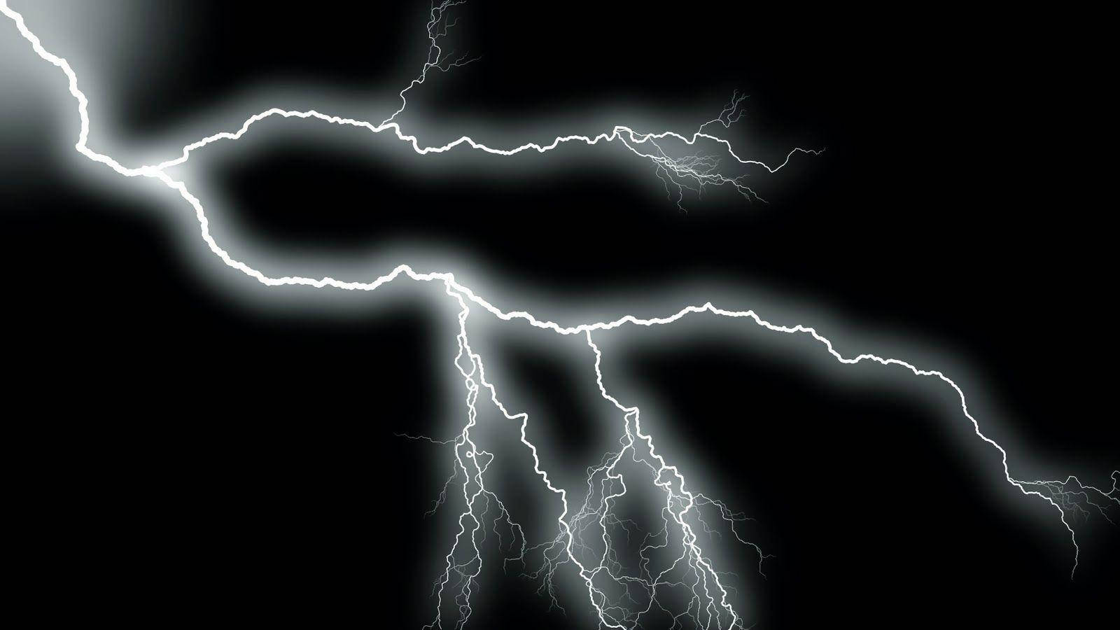 Lightning Over Dark Screen Wallpaper