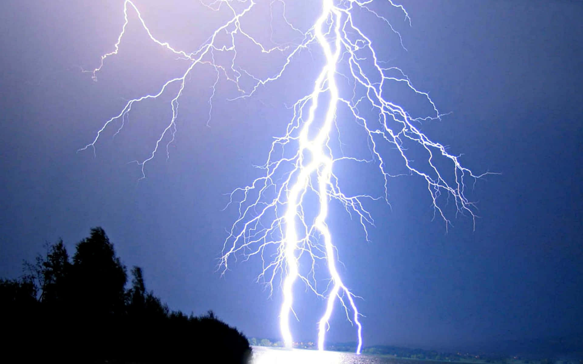 Striking Lightning Brightens Night Sky