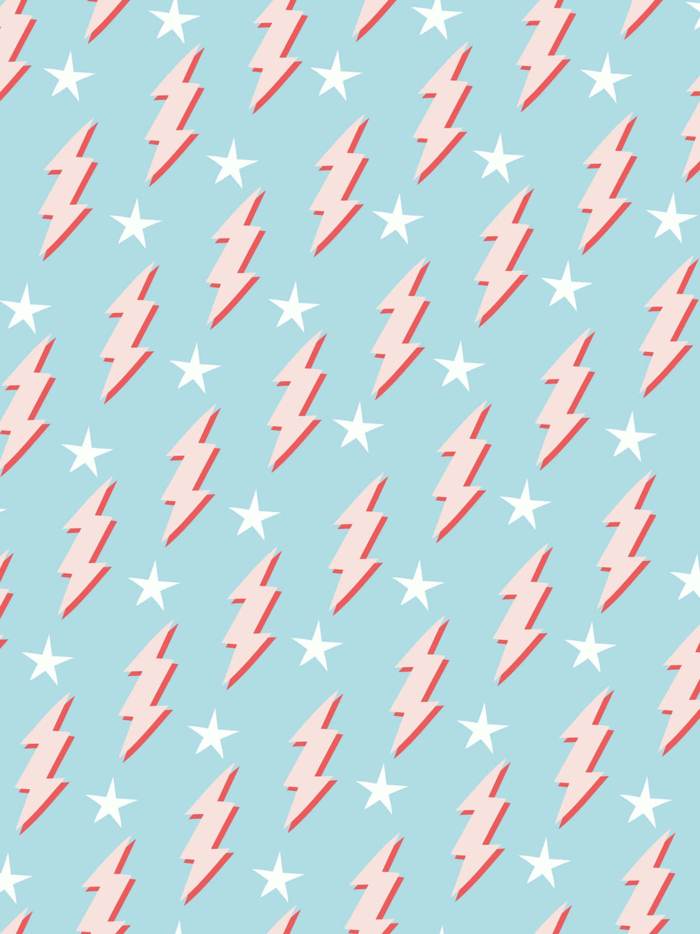 Lightning Stars Pattern Preppy Aesthetic Wallpaper