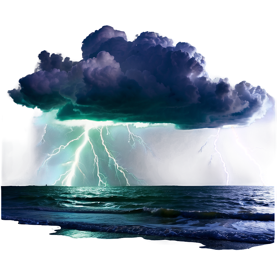Lightning Storm Over Sea Photo Png 19 PNG