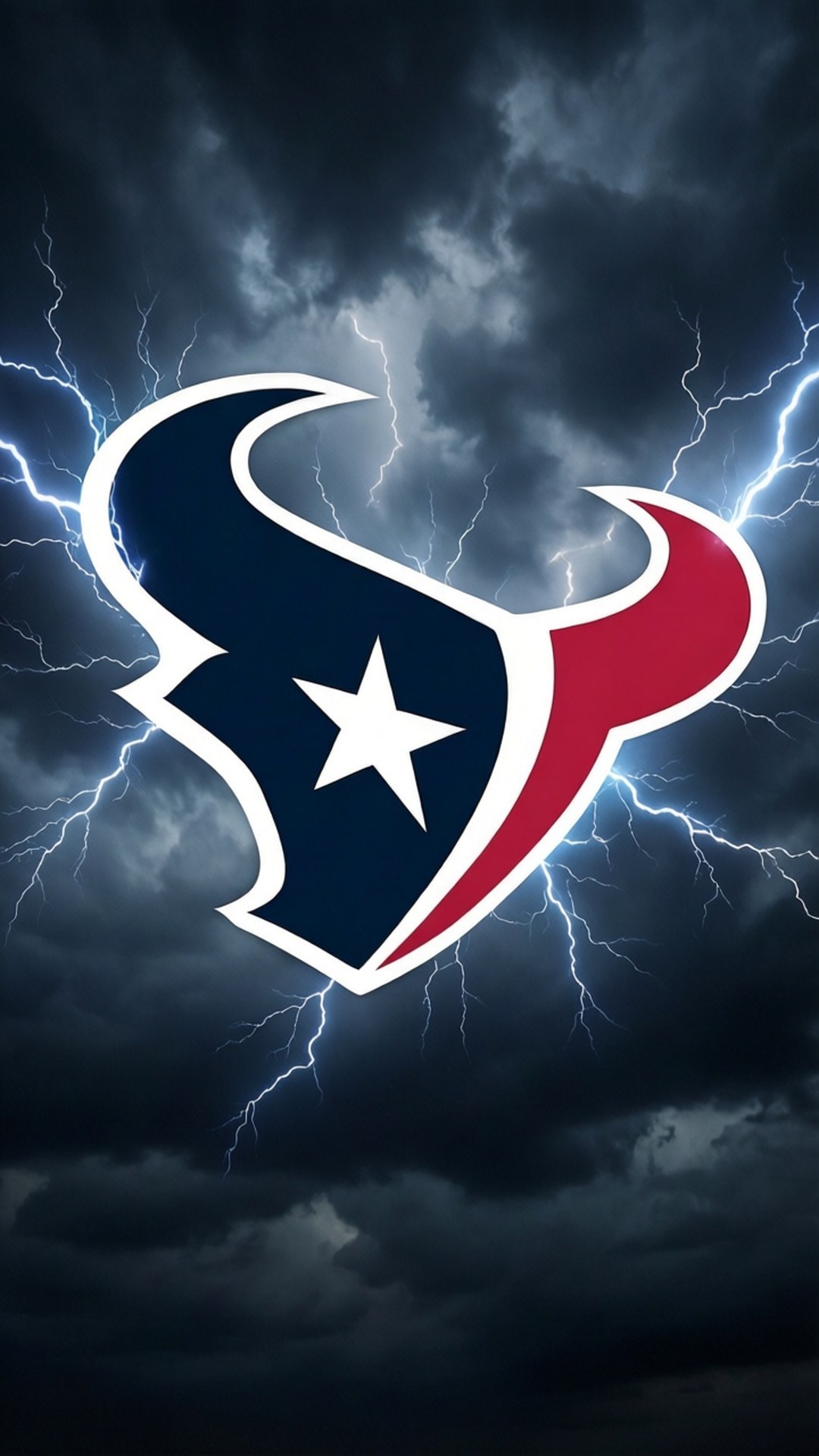 Foudre Fonds d'écran — Logo des Texans avec des effets dramatiques d'éclairs.