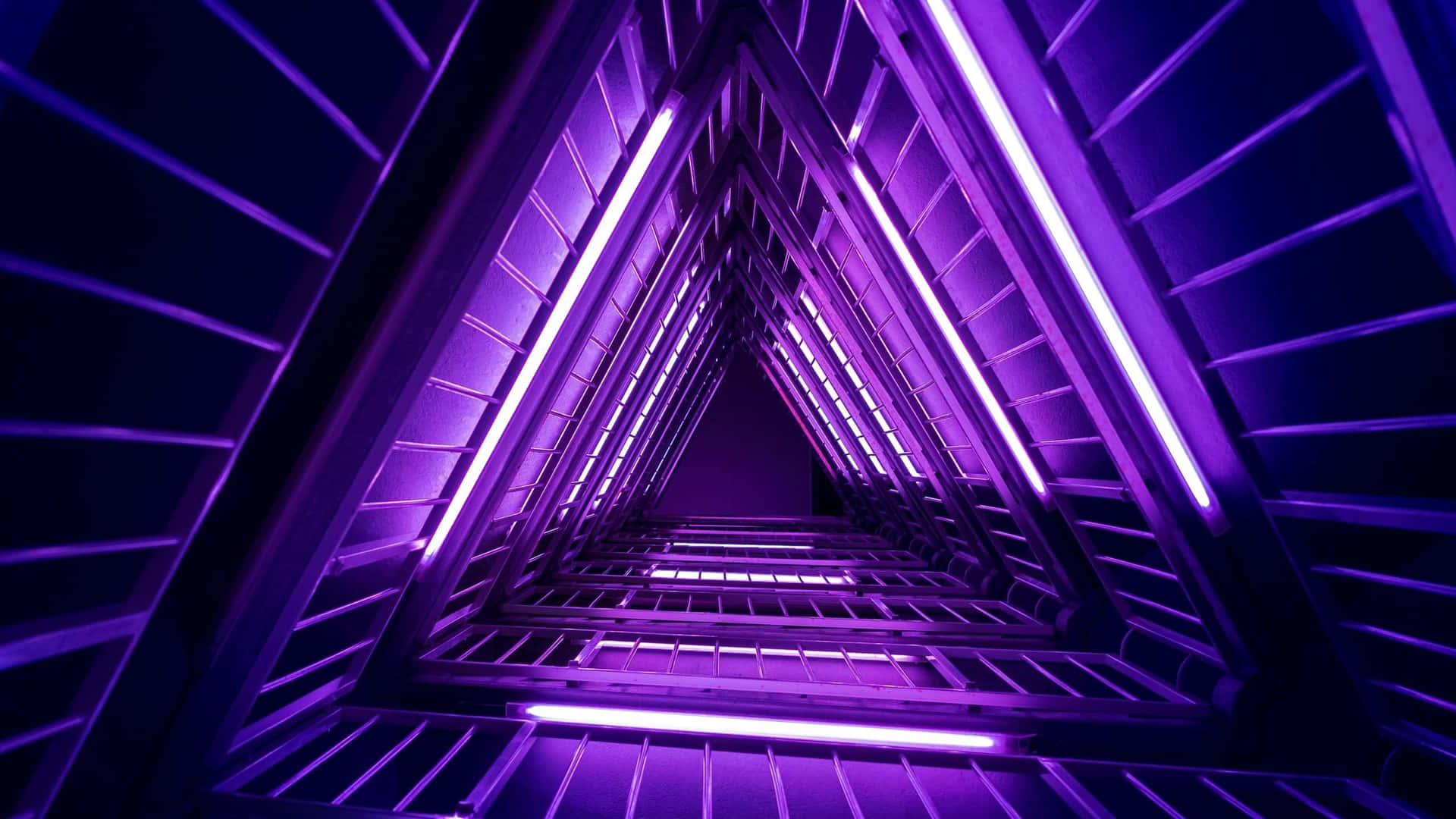 Purple Light In A Dark Tunnel