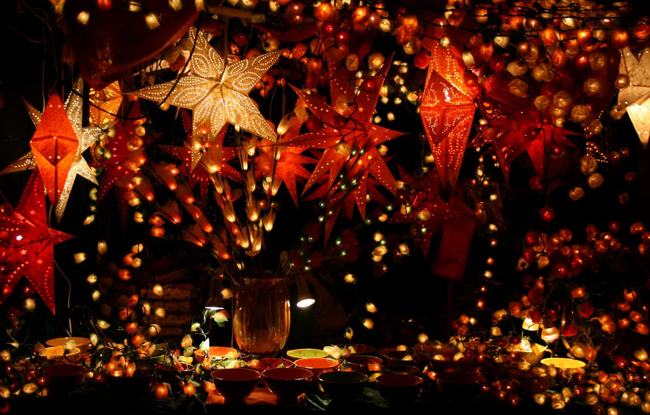 Lights Ornaments Darkish Wallpaper