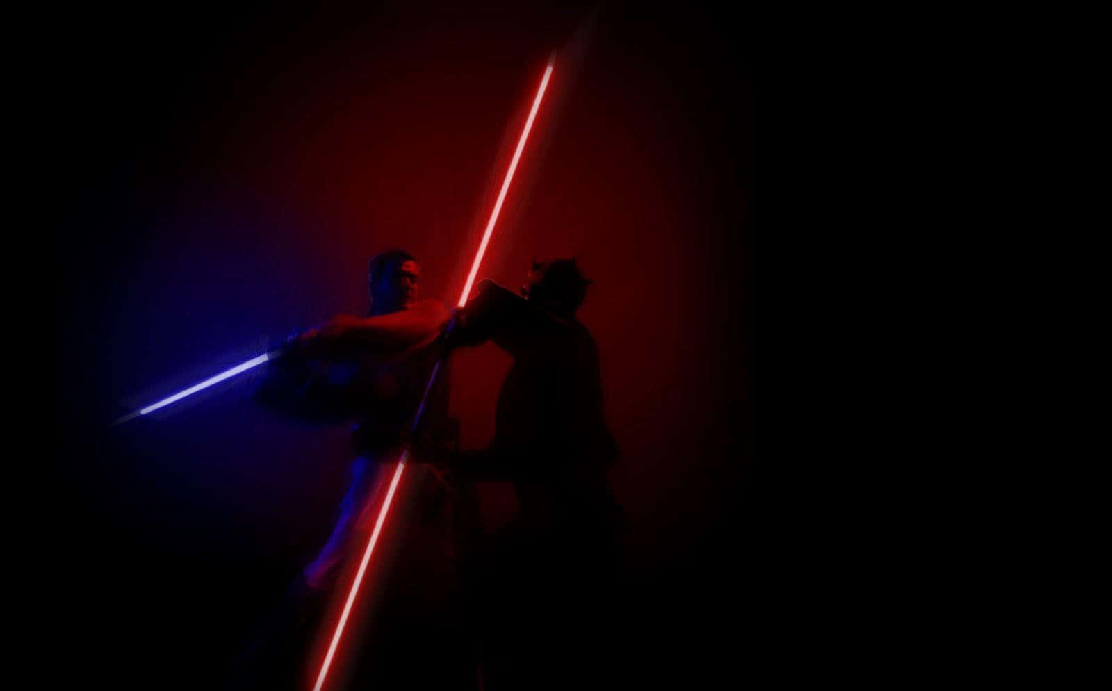 The Epic High-Stakes Lightsaber Duel" Wallpaper