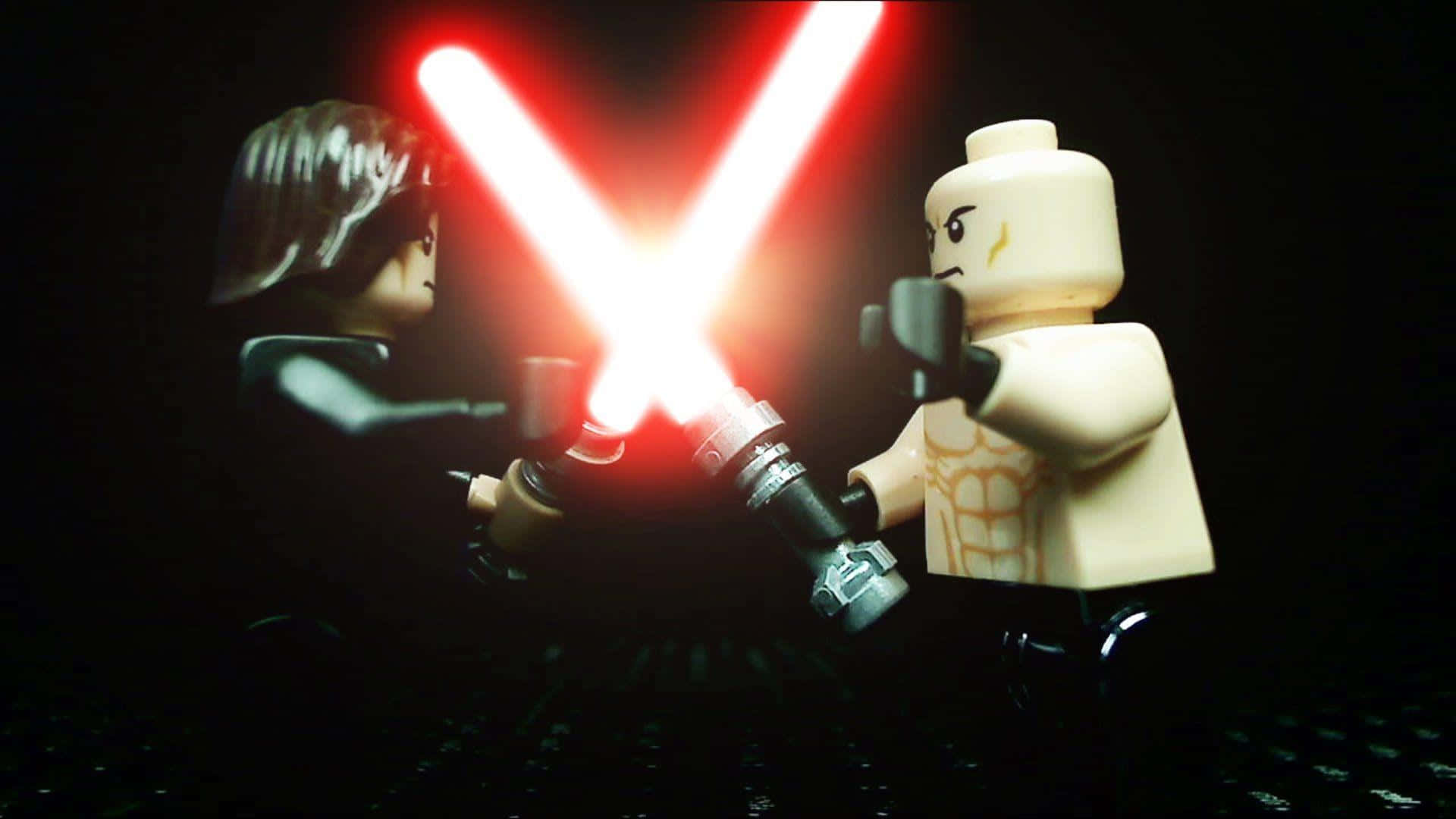 Experience the Unique Thrill of a Lightsaber Duel!" Wallpaper