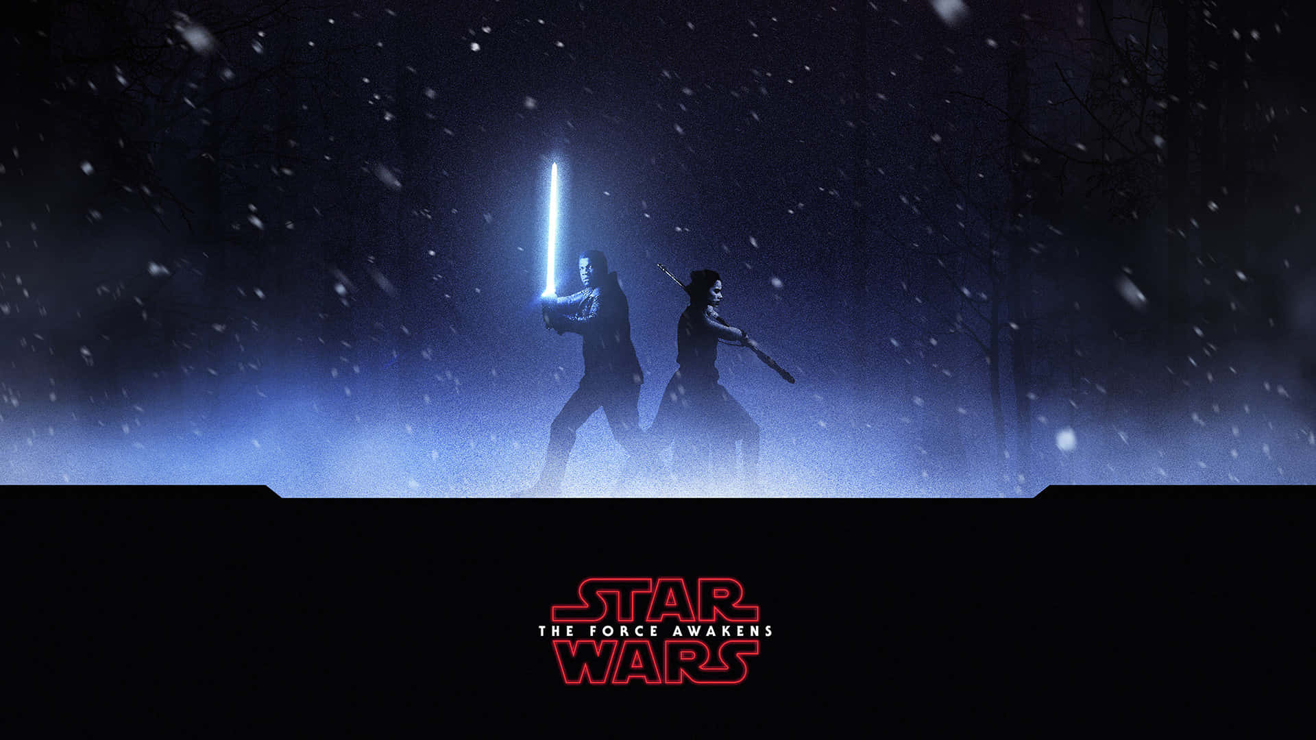 Intense Lightsaber Battle between Iconic Star Wars Characters Wallpaper