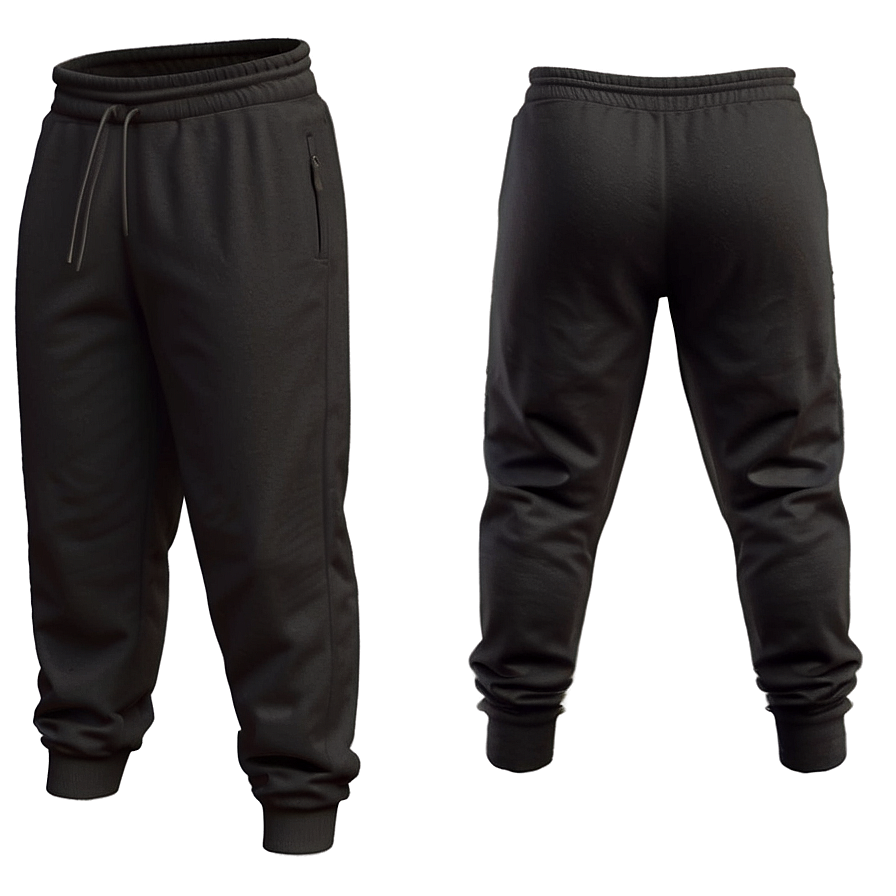 Lightweight Black Sweatpants Png Krn31 PNG