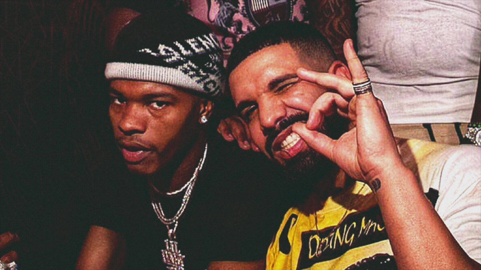 Lil Baby With Rapper Royalty Drake Background