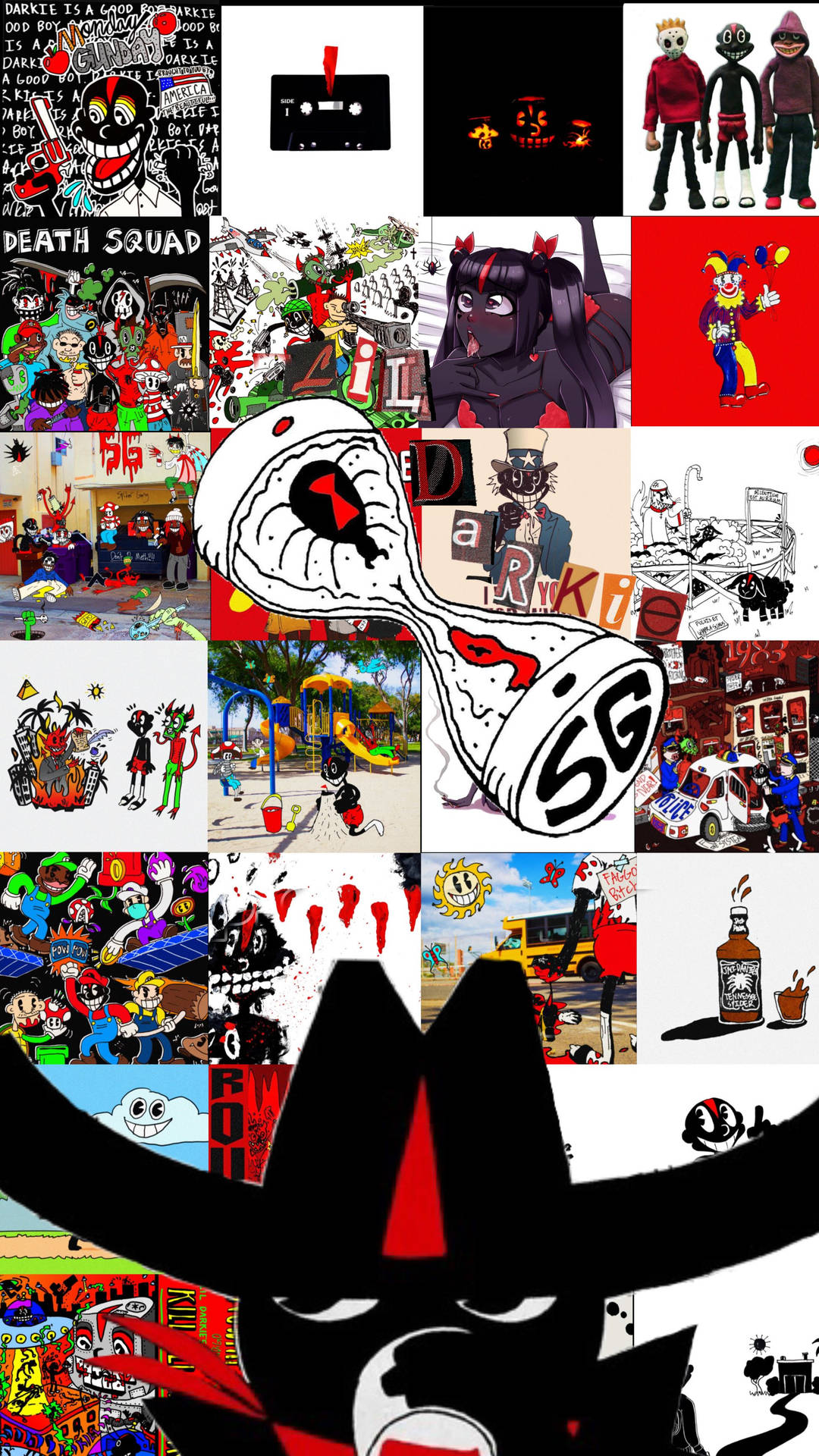 Lil Darkie Spider Gang Albums Compilation Wallpaper