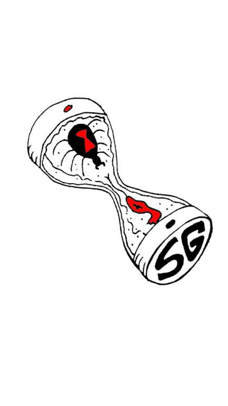 A Drawing Of A Hoverboard With A Red And Black Design Wallpaper
