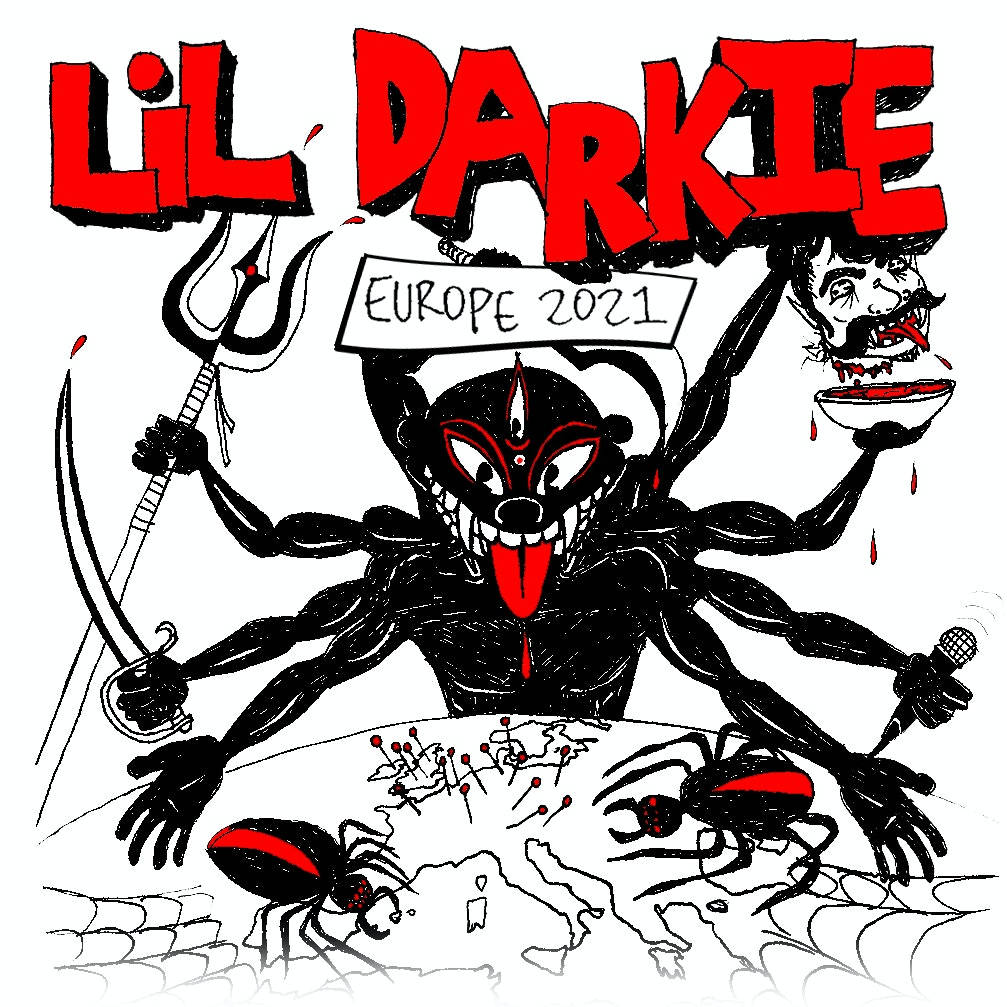 Rap artist Lil Darkie with signature black&white face paint Wallpaper