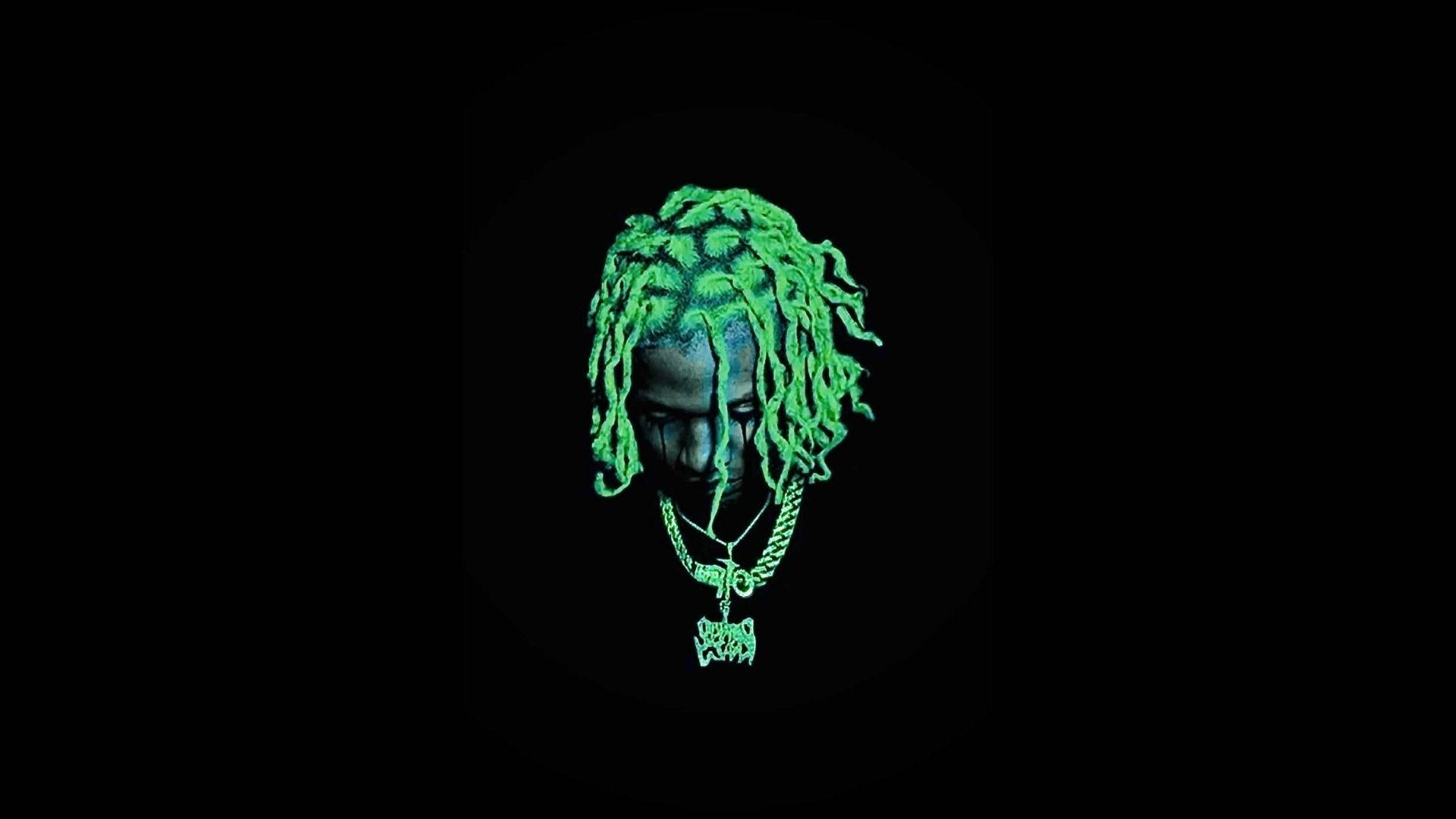 Lil Durk Neon Green Hair Background