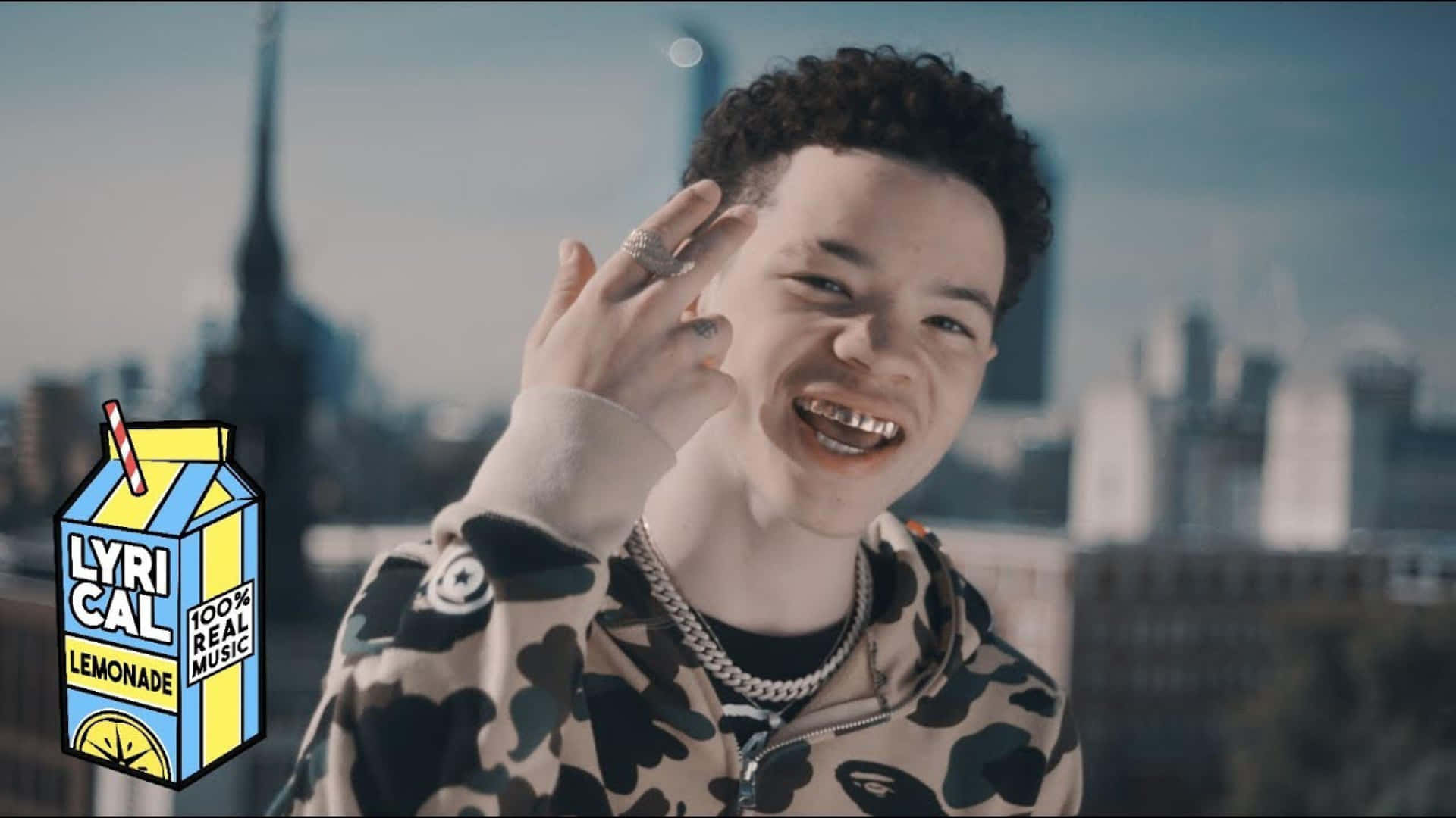 Rapper Lil Mosey against a red background Wallpaper
