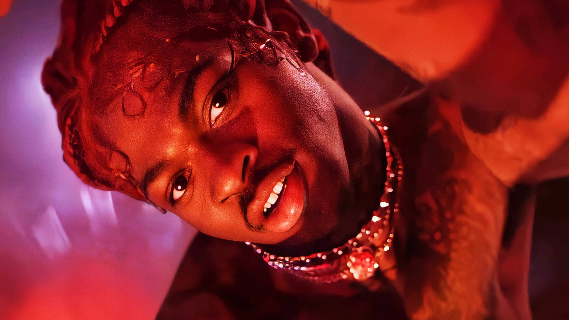 Lil Nas X Red Aesthetic Photoshoot Wallpaper