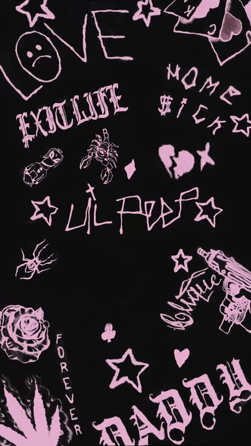 Det officielle logo af rapperen Lil Peep Wallpaper