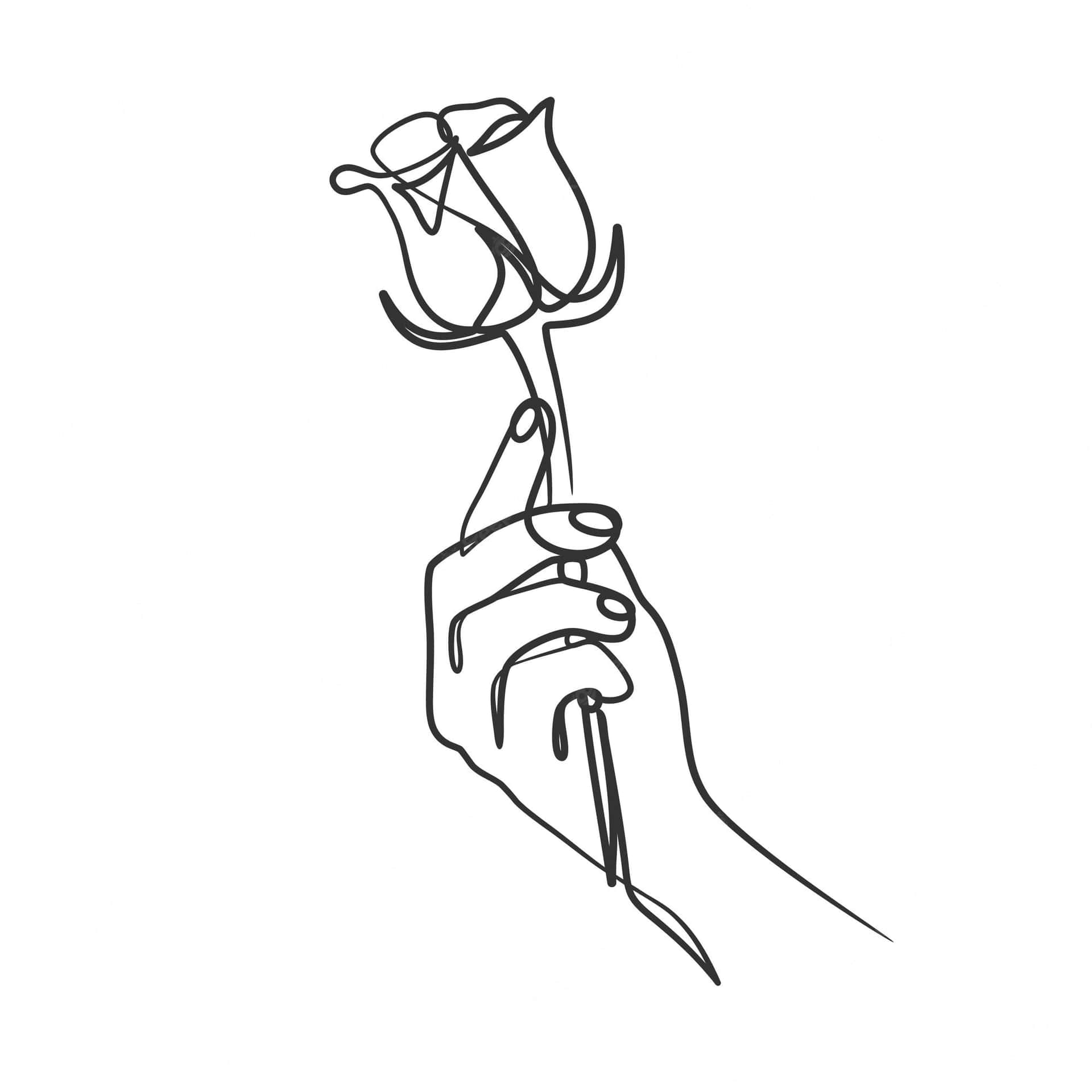 Нарисовать руку держащую цветок